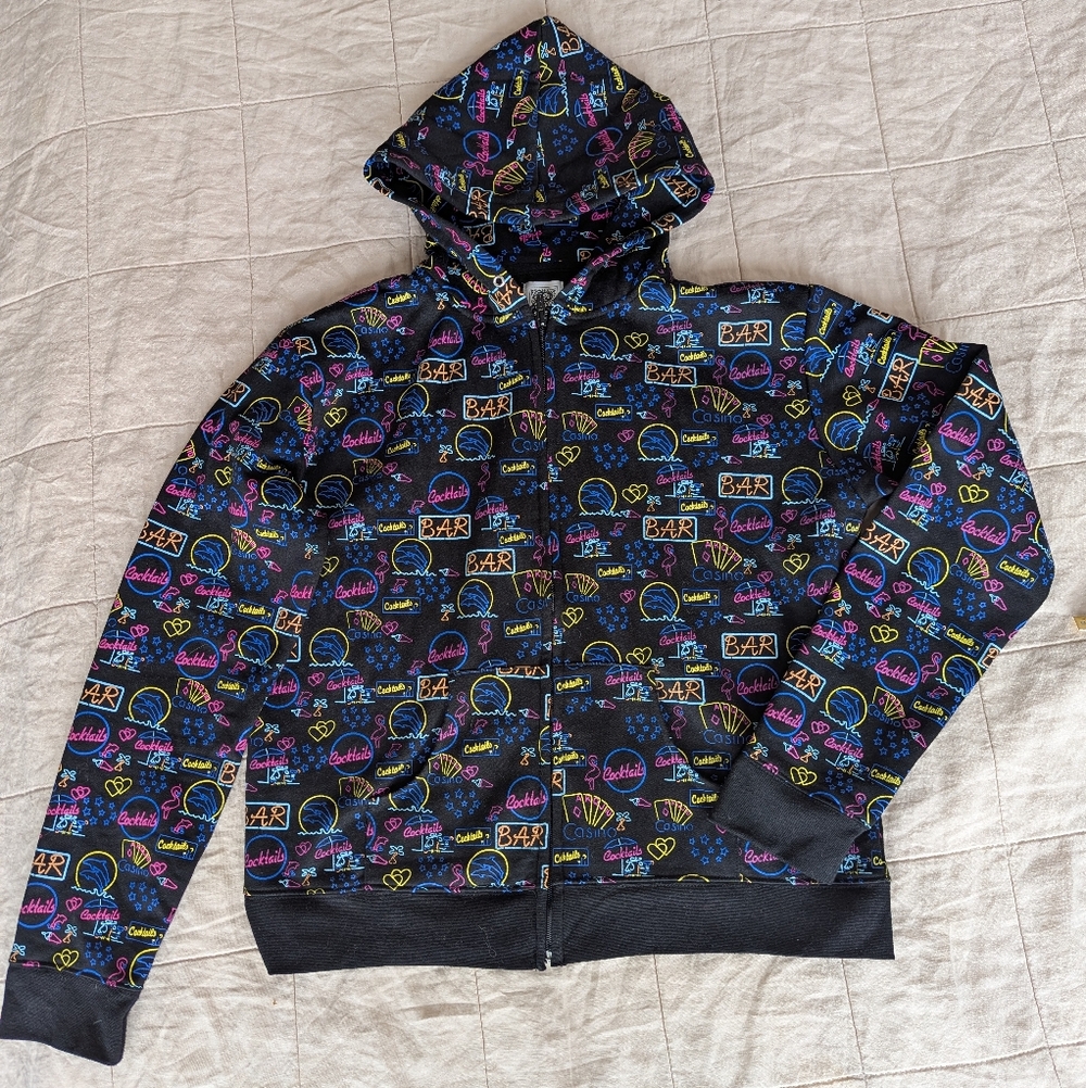 Cropped Y2kK Short Cocktails Hoodie L